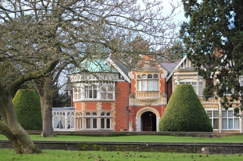vooraanzicht van Bletchley Park